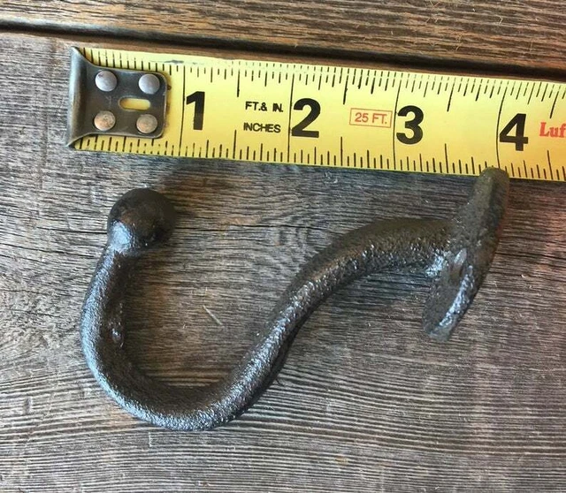 Antique Cast Iron Wall Hooks U Shaped Entryway Coat Hat Towel Hanging Set of 10 3