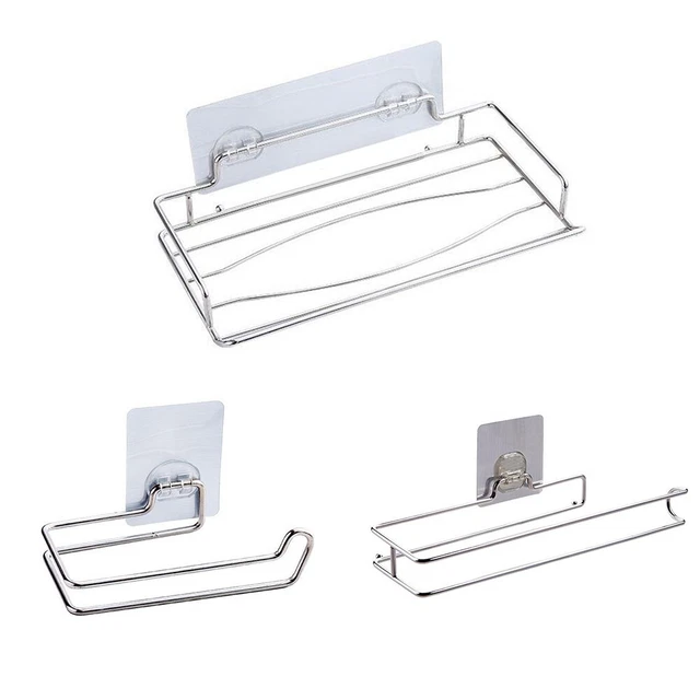 Baño cocina inodoro toallero de papel organizador de almacenamiento 5~10 kg acero inoxidable para girar