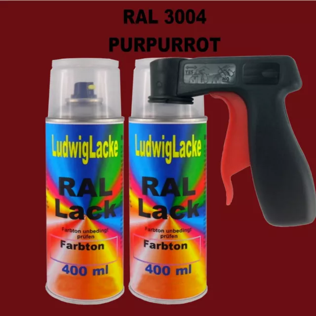 Pourpre Ral 3004 Brillant 2 X 400ml Spray Peinture Vernis Voiture (Vernis