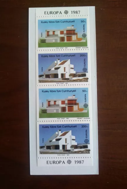 Sellos Chipre Turco Mnh 1987 Carnet Europa Cept. Arquitectura Moderna