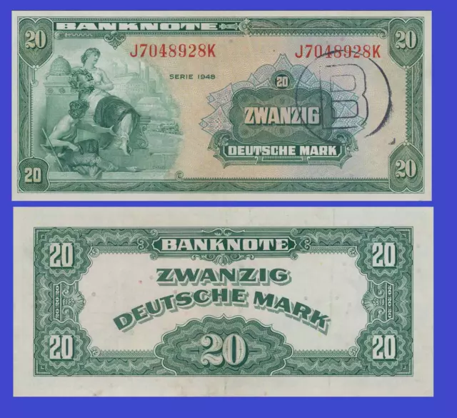 GERMANY Germany 20 mark 1948 with handstamp B  - Copy