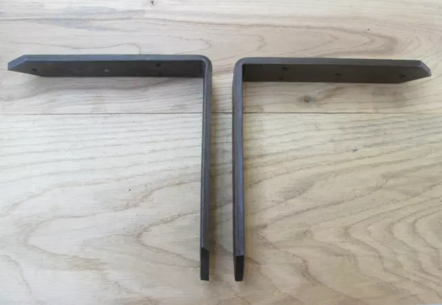 PAIR OF HEAVY ARROWHEAD 9" Rustic industrial cast iron shelf  brackets