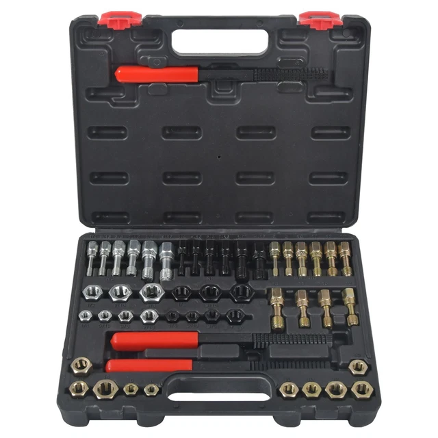 49PCS THREAD REPAIR Chaser Tool Thread Restorer UNC UNF Metric File Tap ...