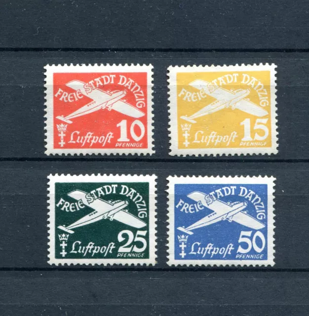 GERMANY DANZIG 1938-1939 3rd REICH SCARCE AIR MAIL SET SCOTT C42-C45 PERFECT MNH