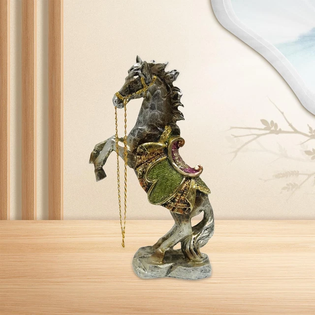 Statua Di Cavallo In Resina - Decorazione Elegante Per Soggiorno O Ufficio - Simbolo Di Successo - Foto 10