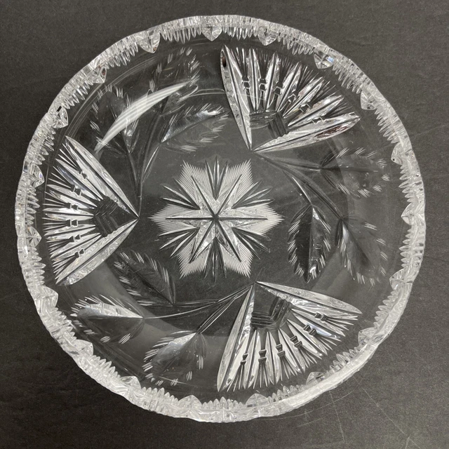 abp american brilliant cut glass bowl 6” Antique