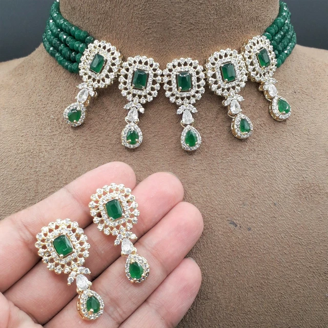 Neu Neueste Designer Kundan Halsband Hochzeit Fashion Jewelry Cz Geschenk Sets