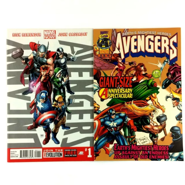 Avengers 10 Comic Lot Marvel #1 Uncanny Unplugged A vs X West Coast Mighty 2