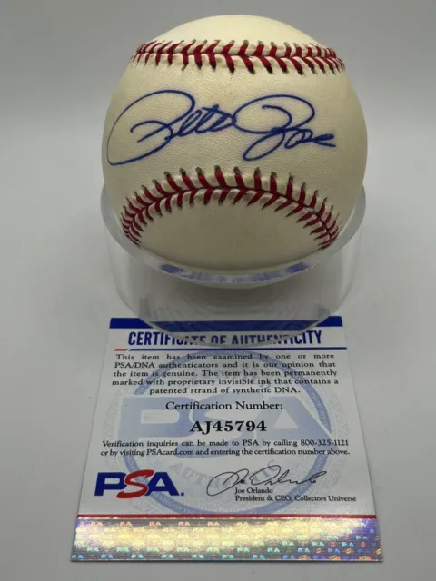 Pete Rose Reds Phillies Signed Autograph Official OMLB NL Baseball PSA DNA *94