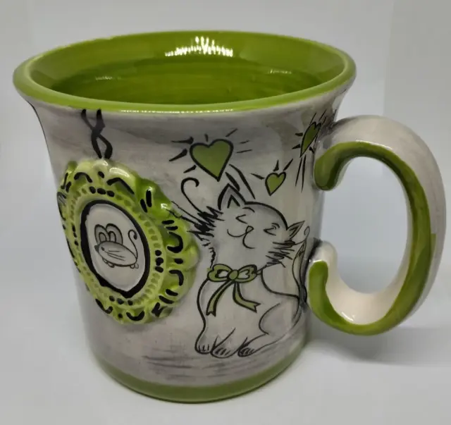 Grand Mug poterie artisanale thème chat Tasse Café Vaisselle Décoration