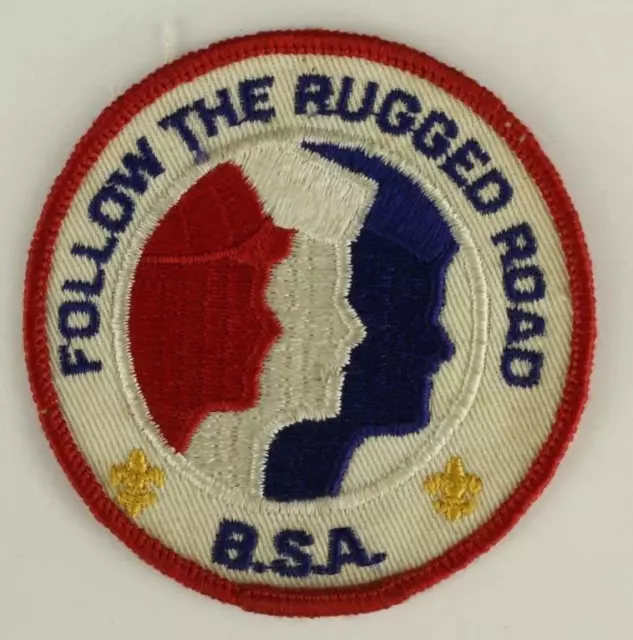 VINTAGE Boy Scout BSA Patch FOLLOW THE RUGGED ROAD Late 1960's Era