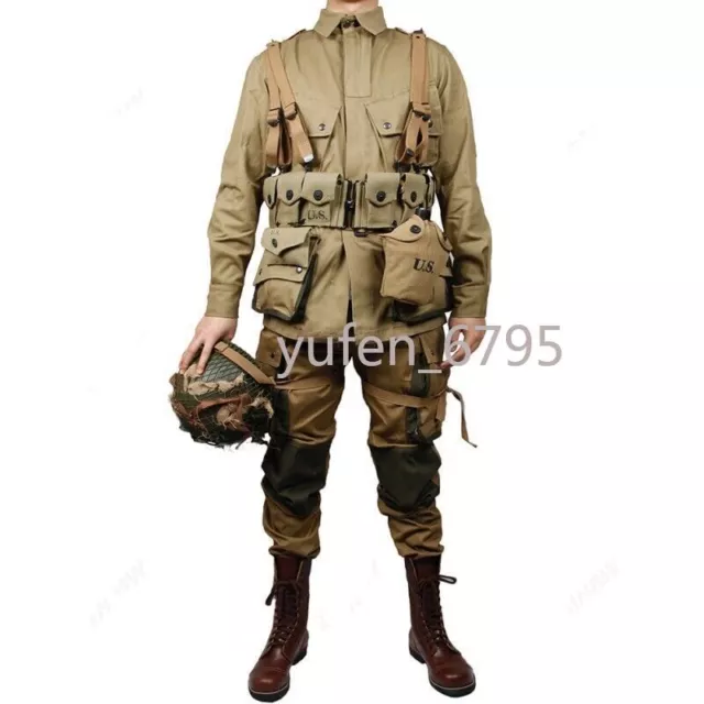 WW2 US ARMY M42 solider Airborne Paratrooper Uniform Jacket And Pants Equipment