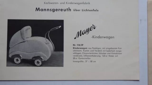Nostalgie- Kataloge Korbwaren, Kinder/Puppenwagen-Fabrik Hans Mayer 1953