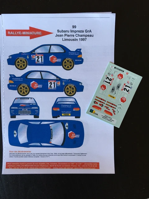 Décalcomanies / Stickers Rallye Safari Pour Subaru à L'échelle 1/43 Occasion | Décoration Maquette Voiture