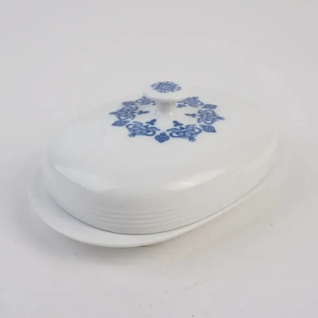 Campana de mantequilla de porcelana Melitta Frisia / lata de mantequilla, azul frisón blanco