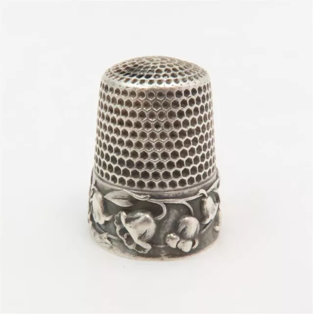 Sterling Silver Lily of The Valley Pattern Thimble