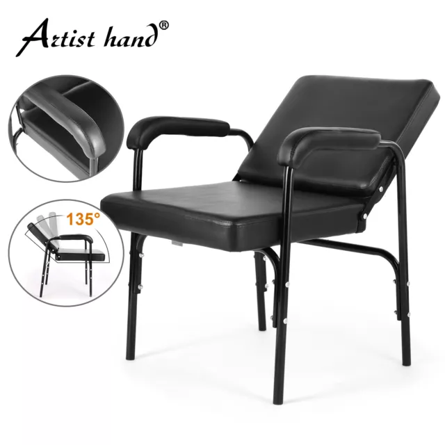 Black Auto Recline Barber Chair Salon Shampoo Styling Hair Spa Beauty Equipment