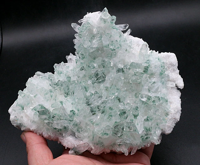 864g New Find Green Phantom Quartz Crystal Cluster Mineral Specimen Healing