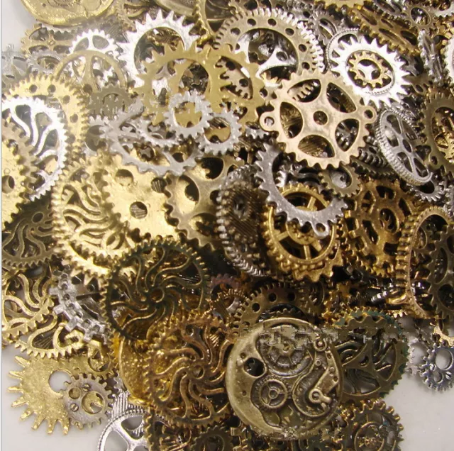 50 g Uhrenteile Steampunk Schmuck Kunsthandwerk Cyberpunk Cogs Gears 2