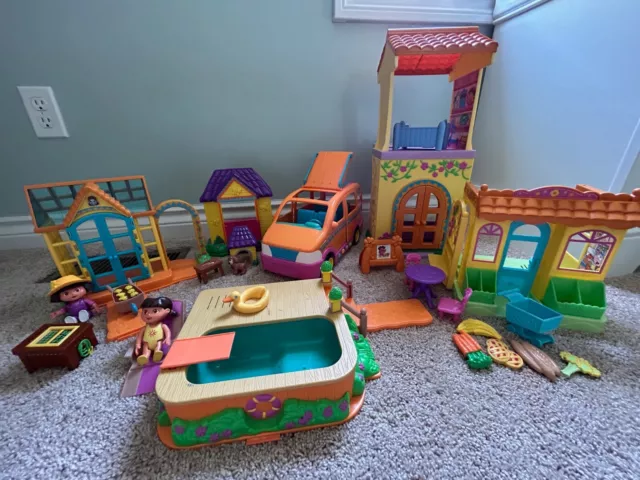 DORA THE EXPLORER Talking Doll House Lot of PlaySets w/Accessories $95. ...
