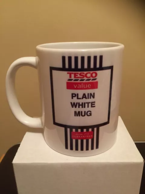 Tesco Value Coffee Mug Joke Birthday Novelty Gift Funny Work Present Christmas