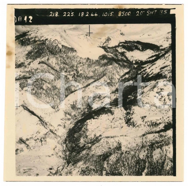 Febbraio 1944 WW2 ITALIA - ALPI - Fotografia AEREA militare 14x14 cm (16)