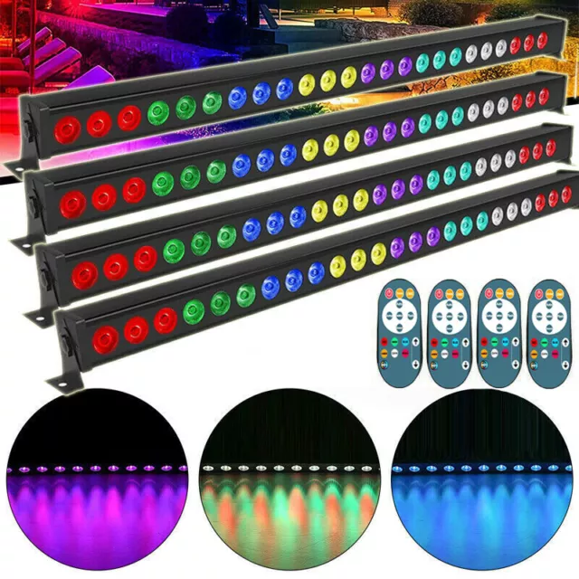 4PCS RGB 24 LED Wall Washer Light Bar Show DMX Party Disco DJ Stage Lighting Bar