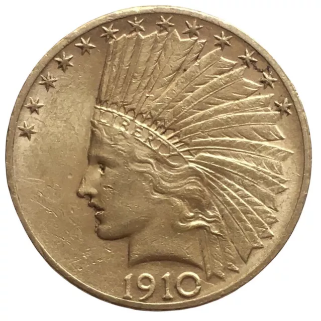 #E7102 - USA - 10 Dollars "Indian Head " Gold Eagle 1910 S - KM# 130