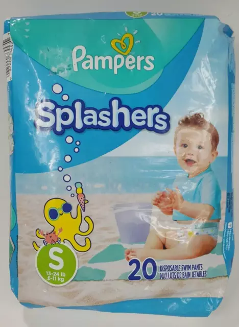 Pampers Splashers Disposable Swim Diapers Size 13-24 Lbs 20Count NIP Baby Summer