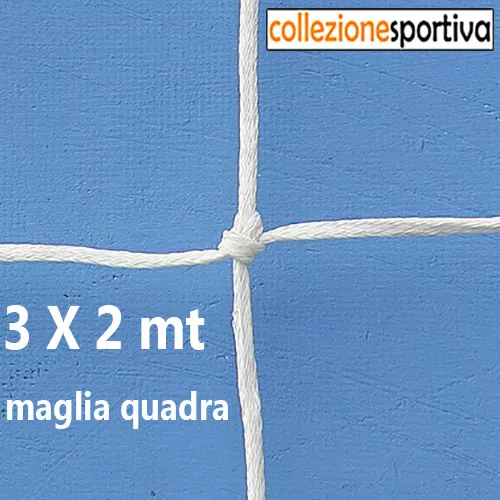 COPPIA RETI DA CALCETTO REGOLAMENTARE 3 x 2mt MAGLIA QUADRA 3mm-6501 EFFEA SPORT