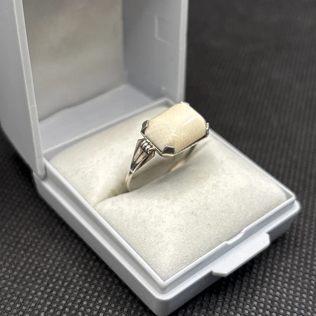 Bague Ancienne Argent Massif 925 Jonc Alliance Créateur - Pierre Incluse