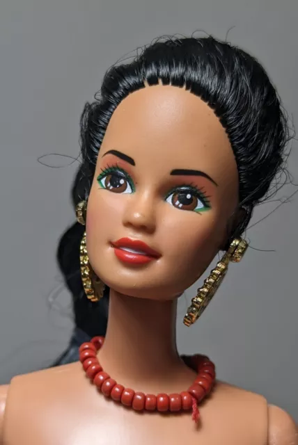 Unidentified Nude Barbie Doll Black Hair, Brown Eyes, Green Eyeliner