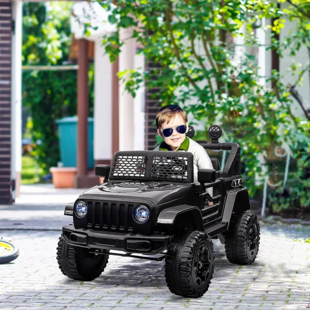 Homcom 12 V Kinder elektrische Fahrt auf Auto LKW Offroad Spielzeug mit Fernbedienung schwarz 2
