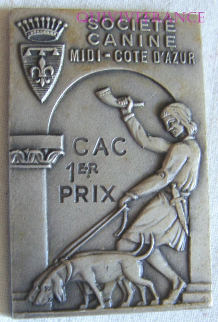 MÉDAILLE EN BRONZE de la Société Canine De Picardie , chiens , animaux . EUR 14,00 - FR