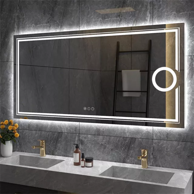 Illuminated LED Bathroom Mirror Vanity Beauty Makeup Salon Spa with 3X Magnifier