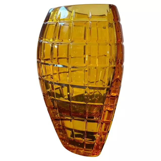 1960s Moderniste Belgian Amber Glass Vase By Val Saint Lambert