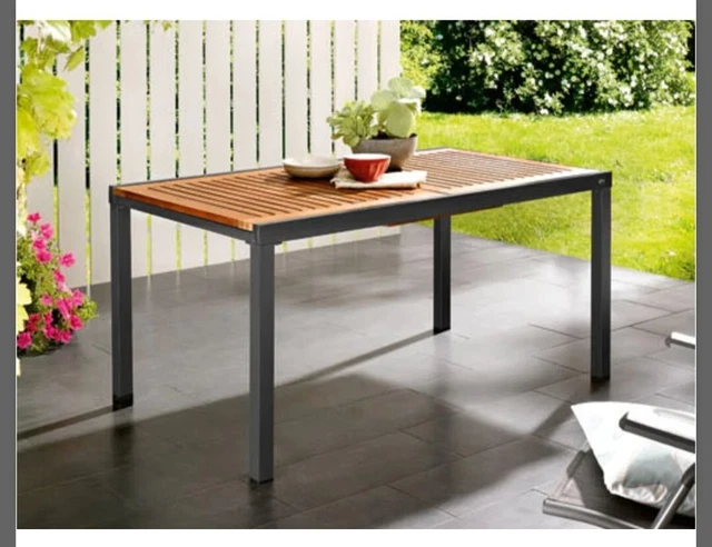 LIVARNO HOME ALU/HOLZ Gartentisch »Valencia«, braun ausziehbar BWare