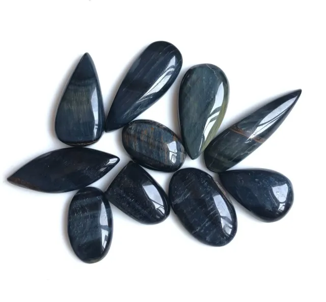 Blue Tiger's Eye Cabochons 18-35mm Approx, 10 Pcs Lot Same As Picture 58974