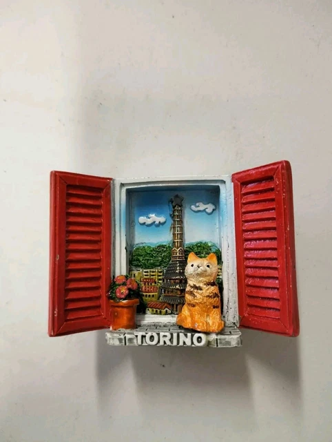 Calamita 3D Torino In Resina Dipinta A Mano - Souvenir Viaggio Perfetto Per Frigorifero E Collezionisti - Foto 9