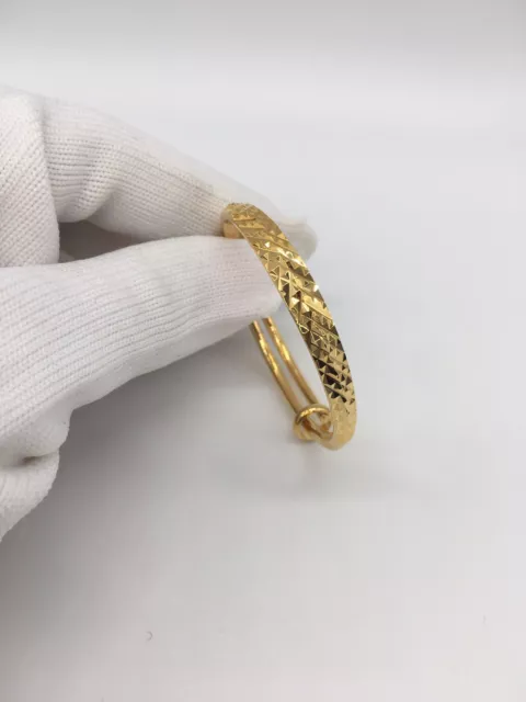 22k Carat Gold Filled Boys, Girls, Baby, Toddler, Child Adjustable Bangle