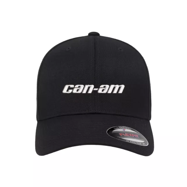 Can-am Logo Embroidered Flexfit Hat Flat and Curved