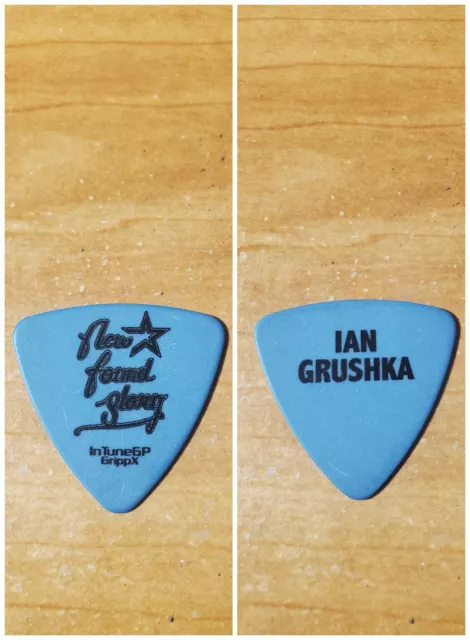 New Found Glory NFG Ian Grushka Black on Blue star logo Tour Band Guitar Pick