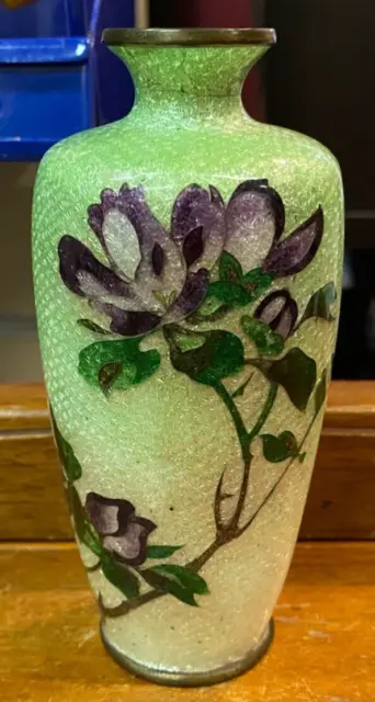 Lovely Very Rare Japanese Cloisonne Enamel Vase Flower Pattern A972