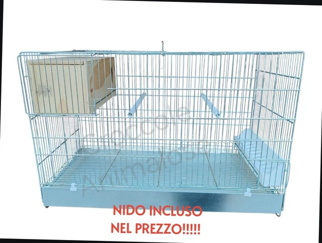 Gabbia Zincata Per Uccelli – Allevamento E Cova, Metallo 55x27x35 Cm