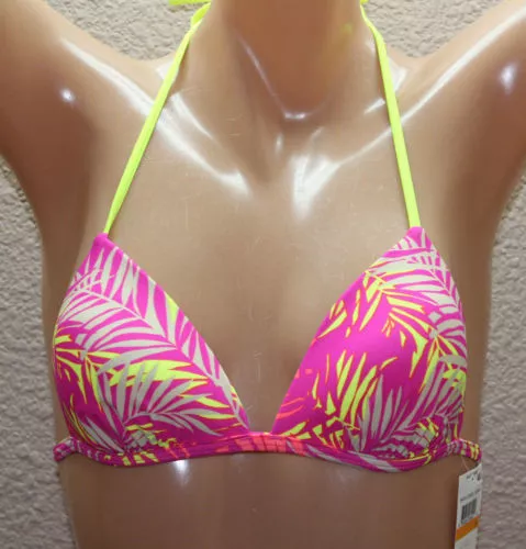 NWT Hula Honey Junior Multi-Color Push-Up Halter Bikini Top S Size Small