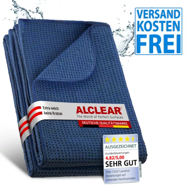 ALCLEAR 820901_2 Microfasertuch Trockenwunder, 2er, 60x40cm, Auto/Küche navy