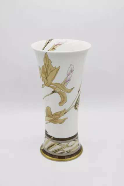 Hutschenreuther Vase 26 cm Blüten & Gold Porzellan Leonard Paris Decor Negresco