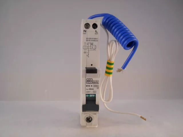 MK RCBO 16 Amp 30mA Type B 16A Sentry B16 06934S 6934S 2