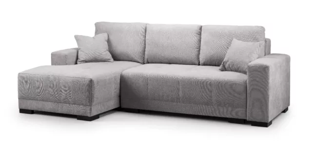 Corner Sofa Bed with Storage Grey Couch for Living Room - Honeypot Cimiano