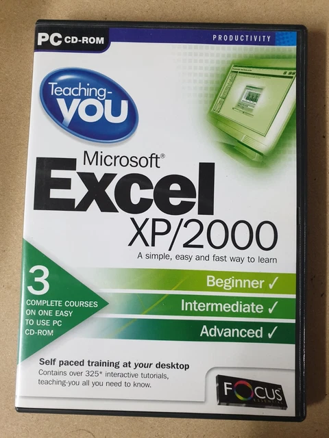 TEACHING YOU MICROSOFT Excel XP/2000 PC CD-ROM Complete Tutorial Course ...